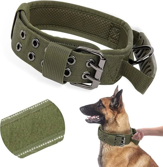 Cinturone per Cane Tattico Adattabile con Nylon Riflettente e Maniglia per Cani di Taglia Media e Grande