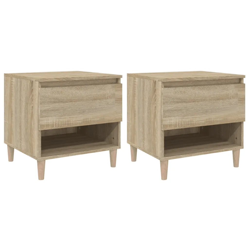 Comodini 2 pz-Set di 2 Tavolino da notte Rovere Sonoma 50x46x50 cm in Legno Multistrato
