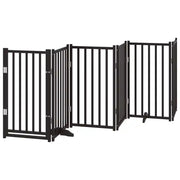 Cancello Cani Pieghevole Nero 6 Pannelli 300 cm Massello Abete CFW3744174