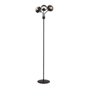 Piantana Moderno Orione Acciaio Nero Trasparente 3 Luci E14 Ip20