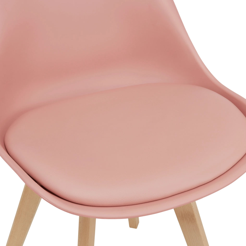 Set Fläten di 4 Sedie da Sala con Seduta Imbottita Rivestimento in Similpelle Rosa [en.casa]