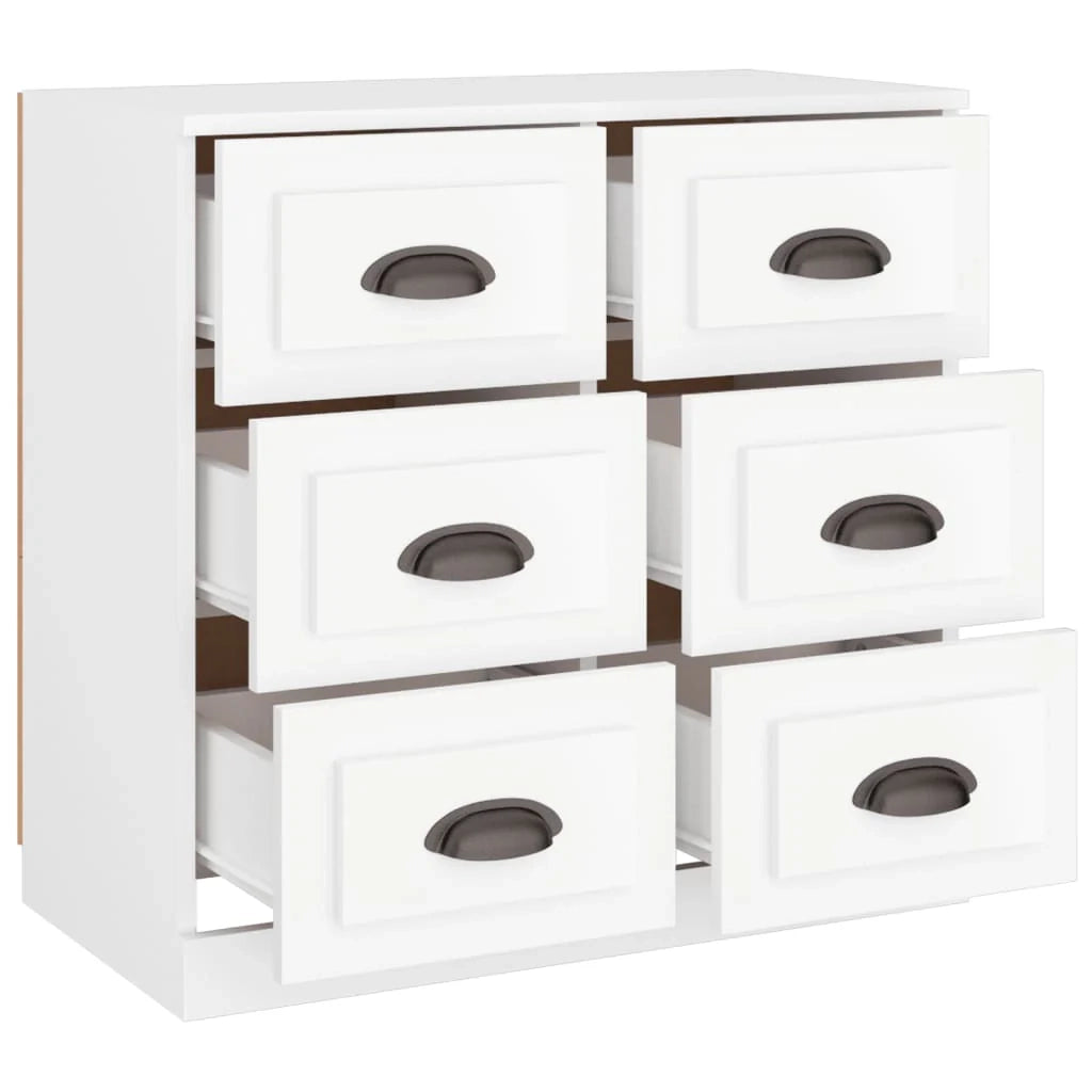 Buffet credenza cassettiera mobiletto mobile contenitore organizer per cucina soggiorno salotto 70 x 35,5 x 67,5 cm legno ingegnerizzato bianco 02_0030488