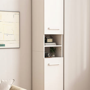 Armadio bianco moderno a colonna scaffale alto loft 2 ante 180 cm