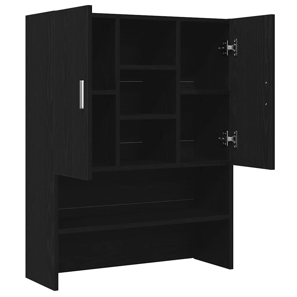 Mobile per Lavatrice Rovere Nero 70,5x25,5x90 cm CFW5243655