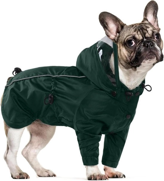 Impermeabile Leggero per Cani con Cappuccio Rimovibile - Poncho per Cani Resistenti a Pioggia e Acqua per Cani Piccoli, Medi e Grandi