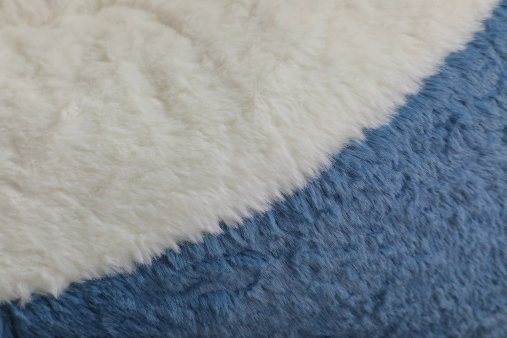 Poltrona Sacco Oversize ¨C Minimal ¨C Blu Bianco Giallo in Pile Sintetico