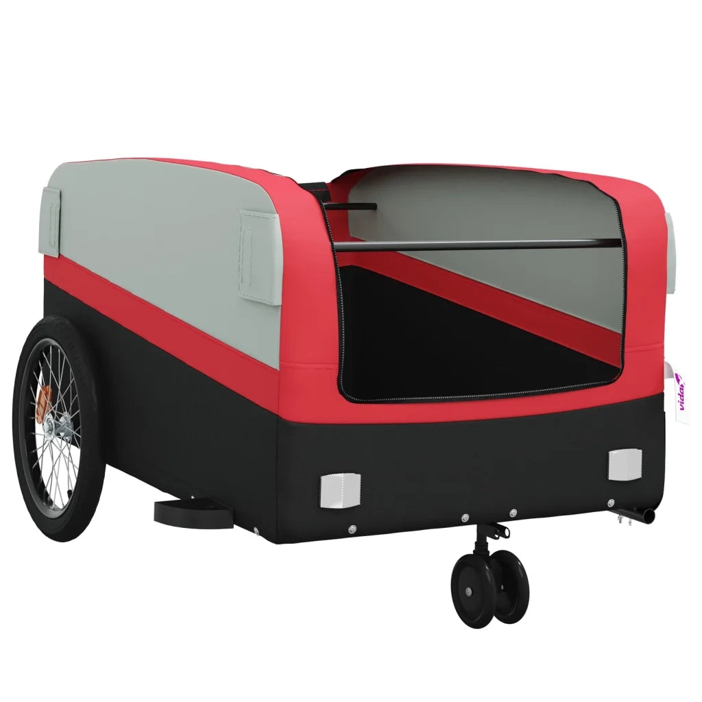 Rimorchio da Bici Nero e Rosso 45 kg in Ferro CFW1038711