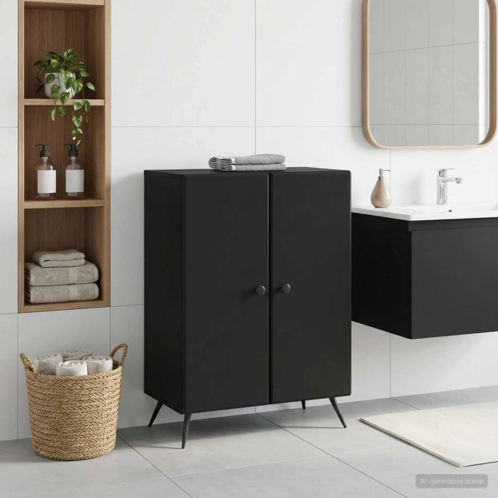 Mobiletto da Bagno BREDA Nero 59,5 x 31 x 80 cm 897496