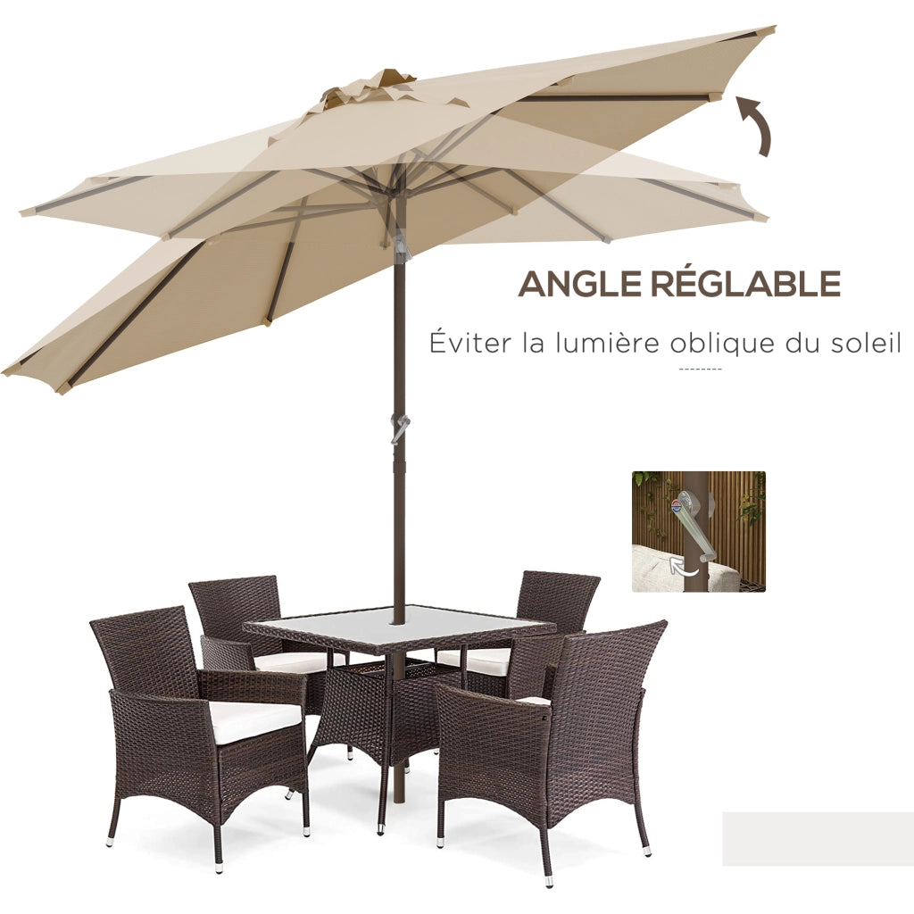Ombrellone da giardino ¨C zephmum ¨C grigio metallo 263 cm ?