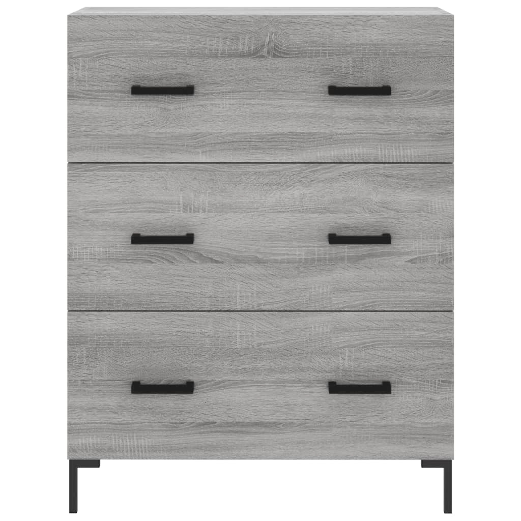 Buffet credenza cassettiera armadio mobile contenitore organizer cucina soggiorno salotto rovere Sonoma alto 69,5 x 34 x 180 cm legno ingegnerizzato grigio 02_0035553