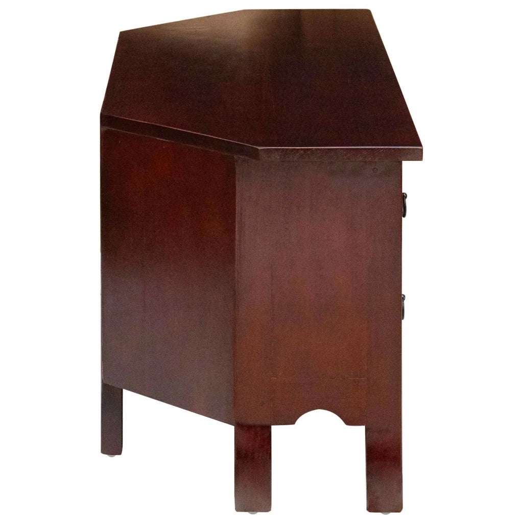 Mobile TV Marrone 100 x 40,5 x 46 cm Legno di Mogano Massello