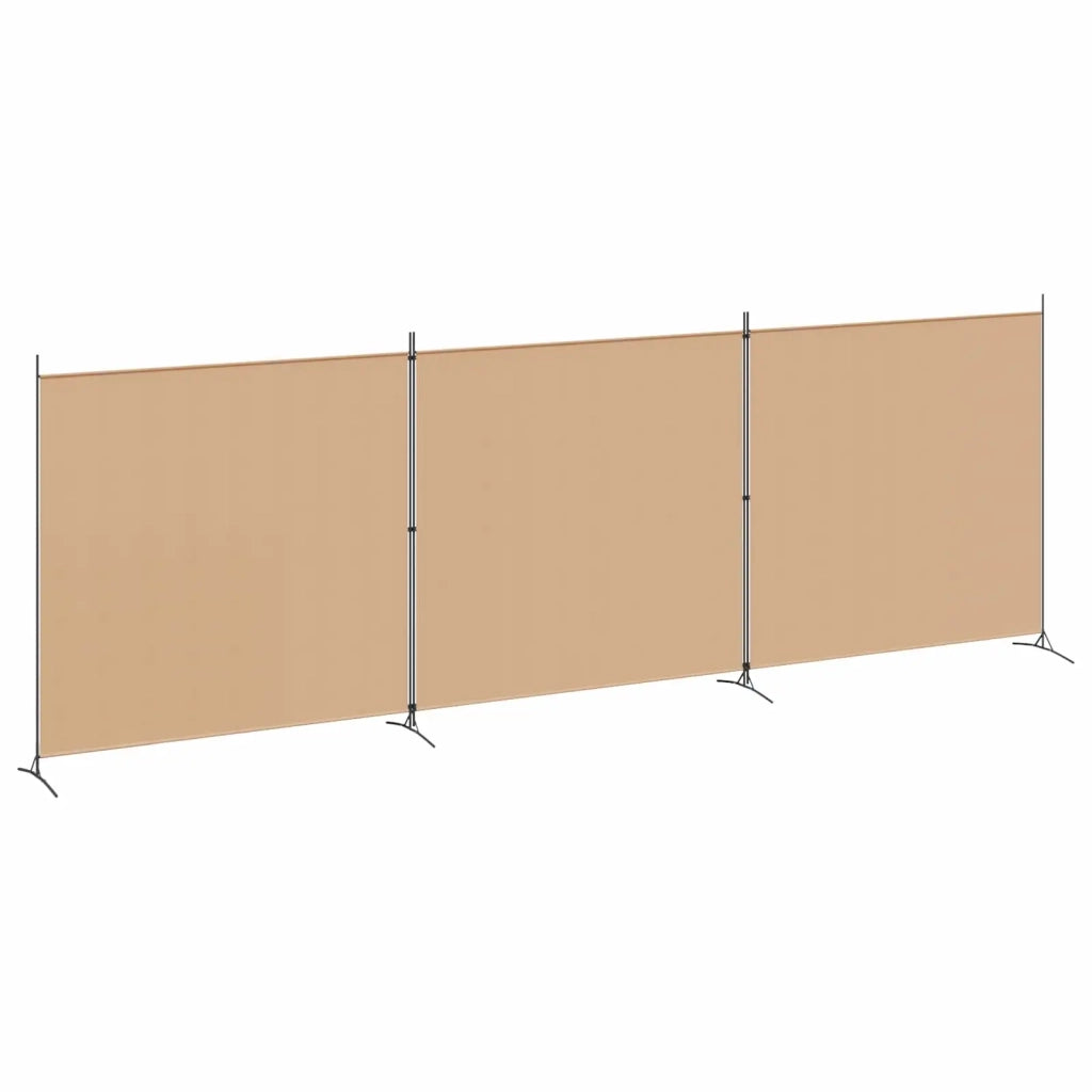 Divisorio Ambienti | Divider per stanze | Paravento a 4 Pannelli Beige 525 x 180 cm Tessuto