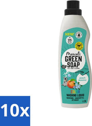 Sapone Verde - Detersivo Liquido - Colore - Arancia & Jasmin - Efficace & Naturale - 23 Cicli di Lavaggio - 1 litro - Confezione in Bulk - 10 pezzi