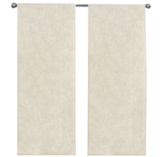 Tende Casa Finestre Porte Interno Coppia 2pz Tessuto Semitrasparente Elegante Moderna 60x150 Cm Beige