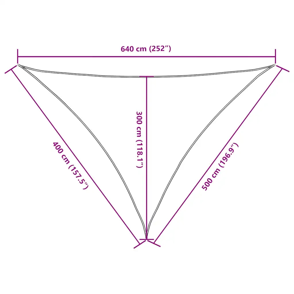 Parasole a Vela Oxford Triangolare 4x5x6,4 m Giallo 135624