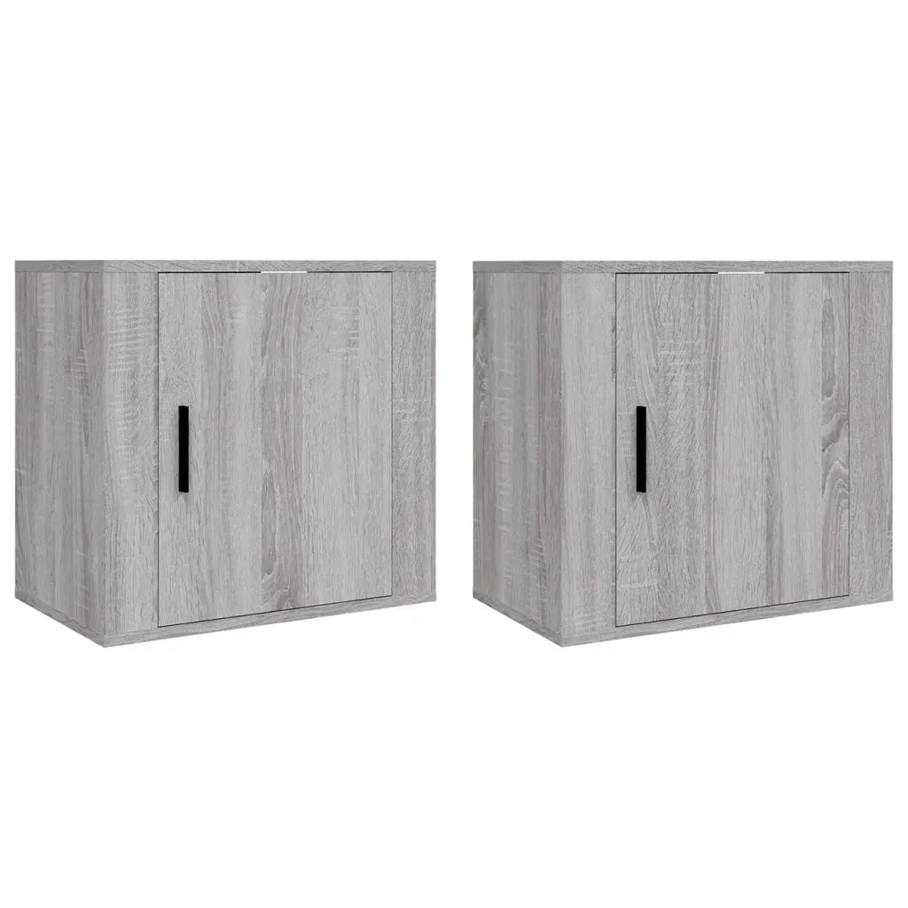 Comodini a Muro 2 pz-Set di 2 Tavolino da notte Grigio Sonoma 50x30x47 cm