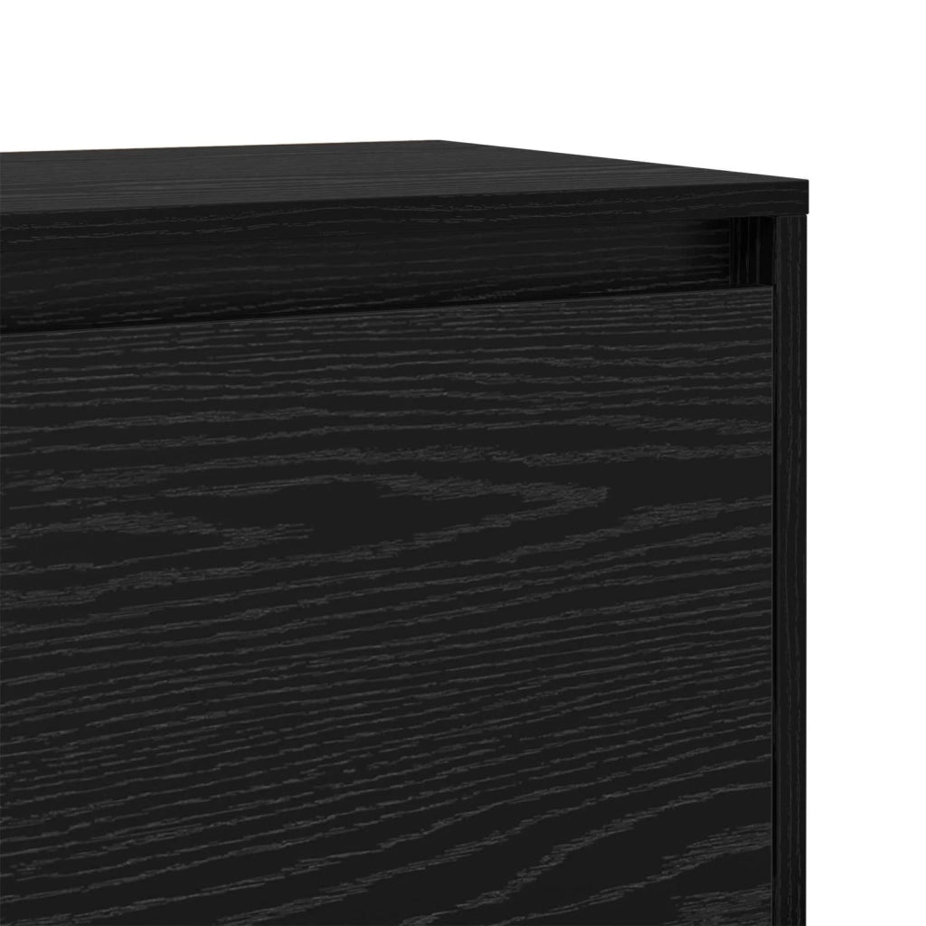 Comodino | Armadio da Notte | Mobiletto da notte Rovere Nero 45 x 34 x 44,5 cm