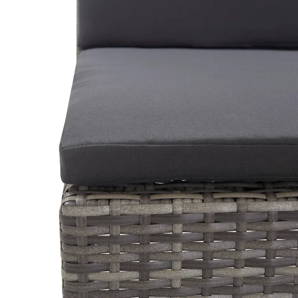 Set Divani da Giardino 5 pz con Cuscini in Polyrattan Grigio cod mxl 38824