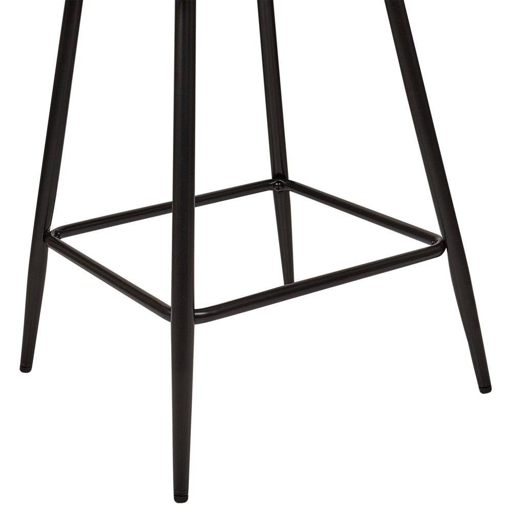 Set di 2 sgabelli da bar velluto grigio braccioli schienale intagliato gambe in metallo moderna industriale