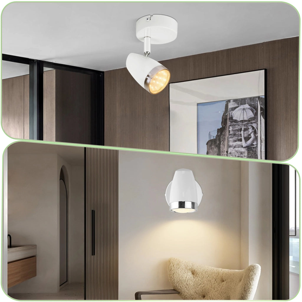 ZMH Faretto da soffitto 1 fiamma 4W orientabile a 350° Lampada da soffitto Soggiorno
