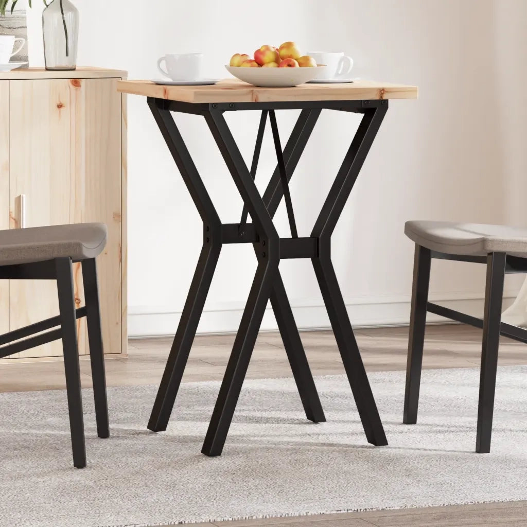 Tavolo da Pranzo Telaio a Y 50x50x75,5 cm Legno Pino e Acciaio 3282779