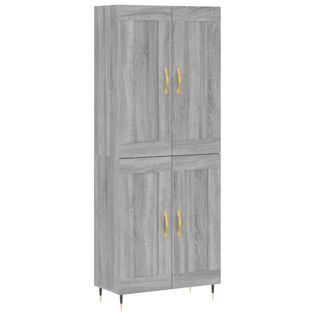 Credenza-Buffet-Armadio da cucina Grigio Sonoma 69,5x34x180 cm in Legno Multistrato 783855