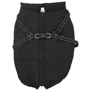 Cappotto Cani con Imbracatura Impermeabile Riflettente Nero L52 4019647