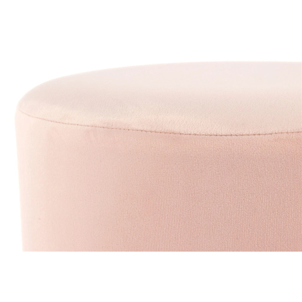 Pouf Sgabello Gipsy in Velluto Rosa e Oro