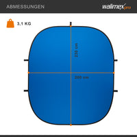 Fondale fotografico pieghevole 2 in 1 grigio/blu 200 x 230 cm, sfondo per foto e video con borsa da trasporto
