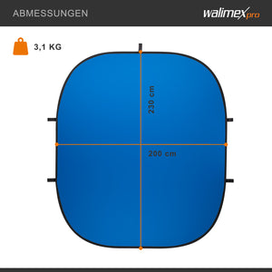 Fondale fotografico pieghevole 2 in 1 grigio/blu 200 x 230 cm, sfondo per foto e video con borsa da trasporto