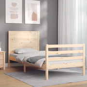 Giroletto con Testiera Small Single-Struttura Letto in Legno Massello 598617