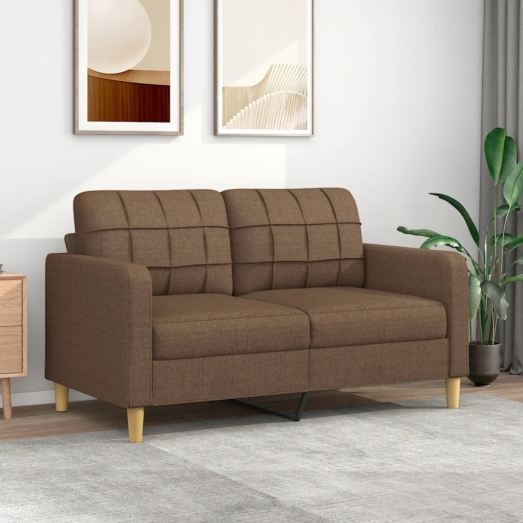 Divano | Divano da soggiorno | Sofa a 2 Posti Marrone 140 cm in Tessuto