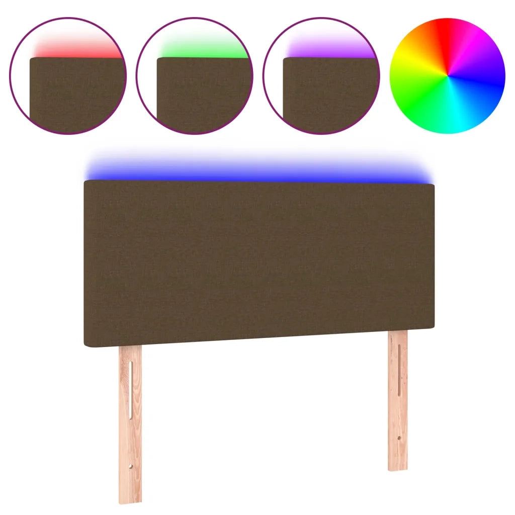 Testiera | Testata a LED Marrone Scuro 80x5x78/88 cm in Tessuto