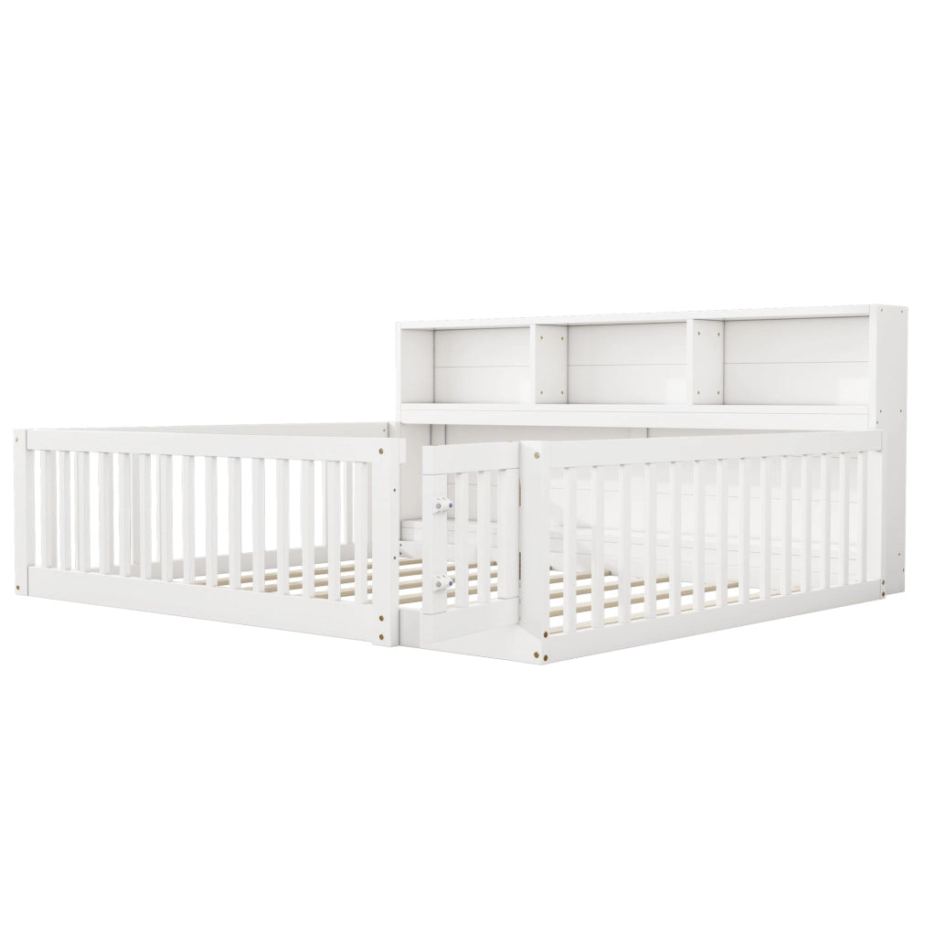 Letto da giorno 140x200 cm; con sponde e vano contenitore; legno di pino e MDF; bianco (Senza materasso)