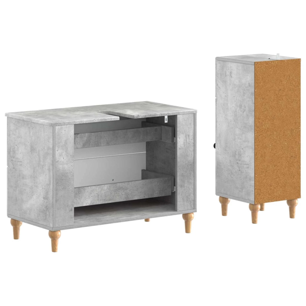 Set di Armadi da Bagno da 2 Pezzi ALKMAAR Grigio Cemento 3417669