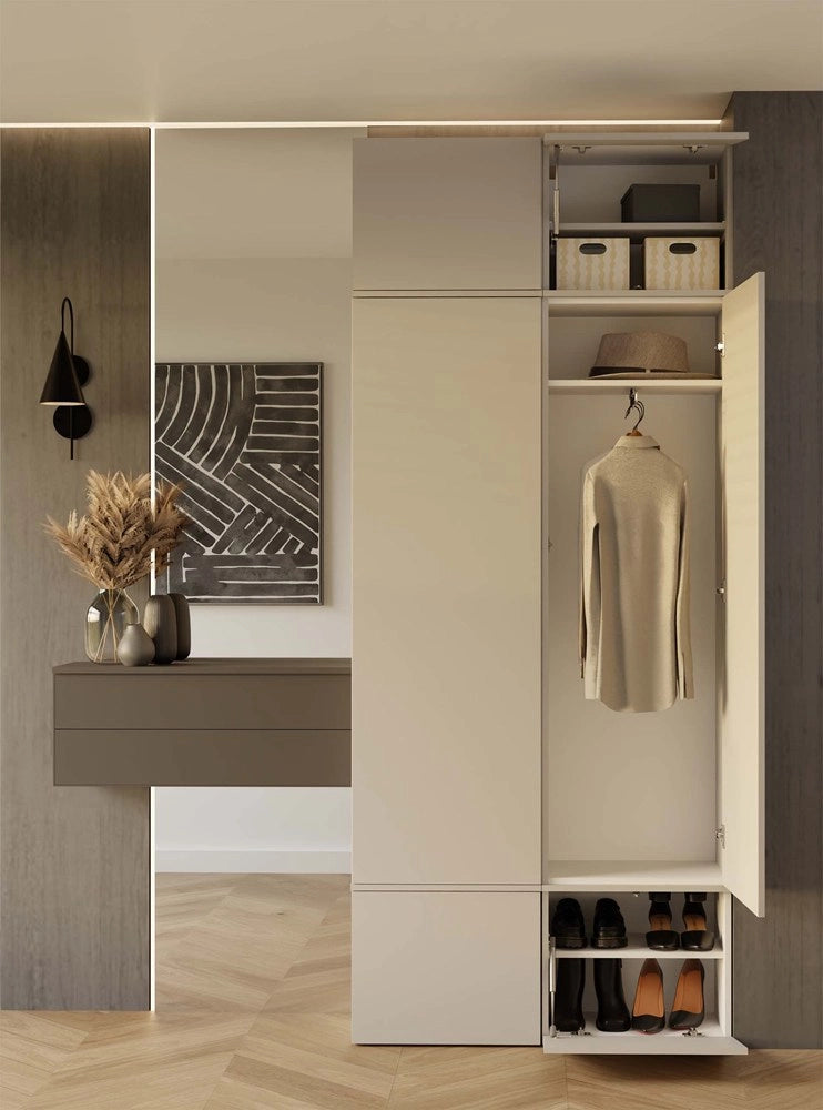 Guardaroba armadio + appendiabiti HAGA II 1sz1w cashmere beige