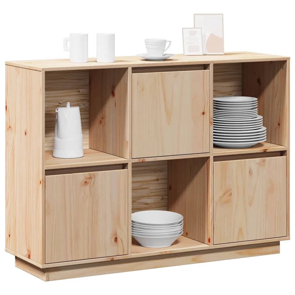 Credenza 110,5x35x80 cm in Legno Massello di Pino