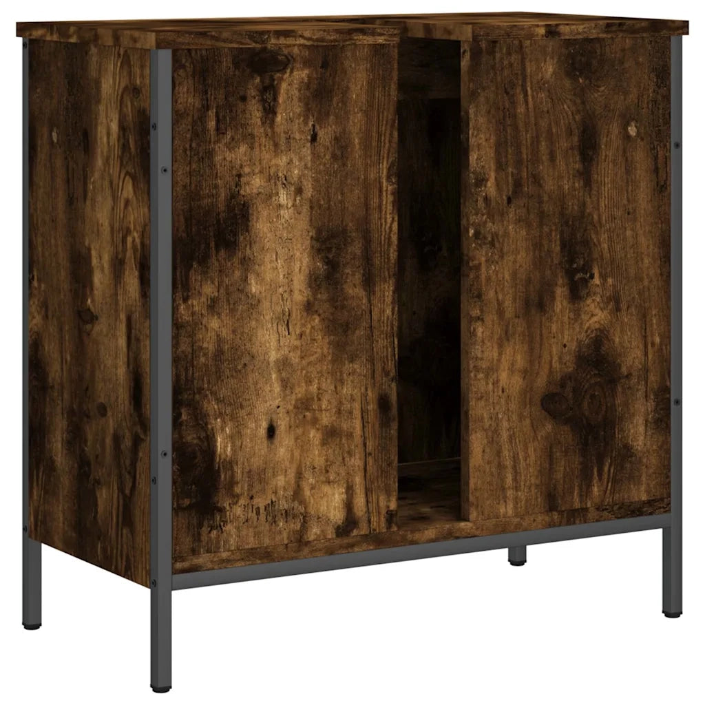 Mobile Lavabo Bagno-Armadietto da bagno Rovere Fumo 60x30x60 cm Legno Multistrato 362502