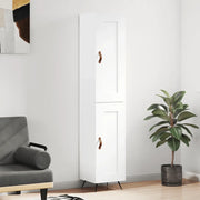 Credenza-Buffet-Armadio da cucina Bianca 34,5x34x180 cm in Legno Multistrato 570306
