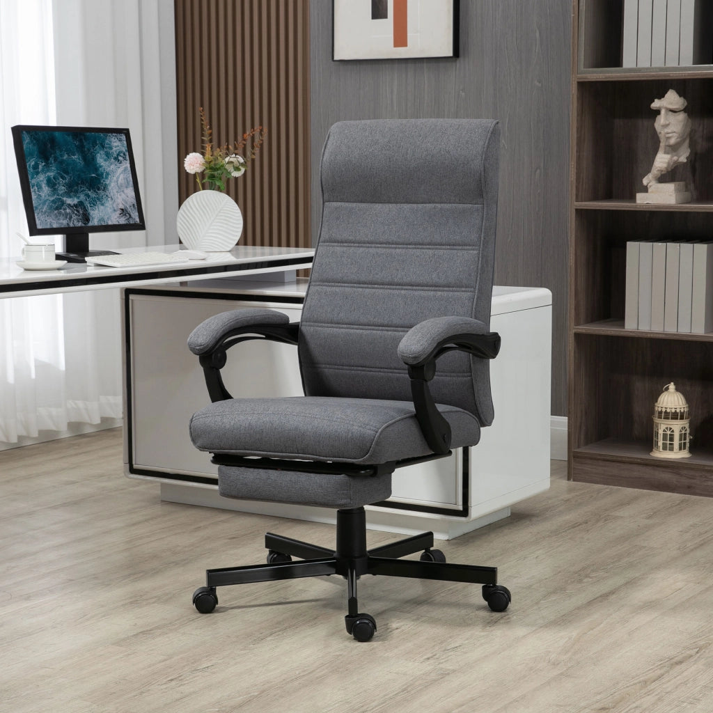 Sedia da Ufficio Reclinabile con Altezza Regolabile Braccioli e Poggiapiedi Retraibile ¨C Xylo ¨C Grigio