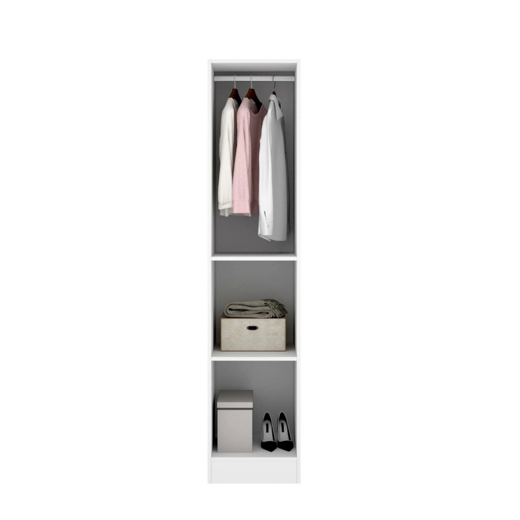 Guardaroba Nxy, Mobile appendiabiti per camera da letto, Armadio a 1 anta singola, 41x52h184 cm, Bianco