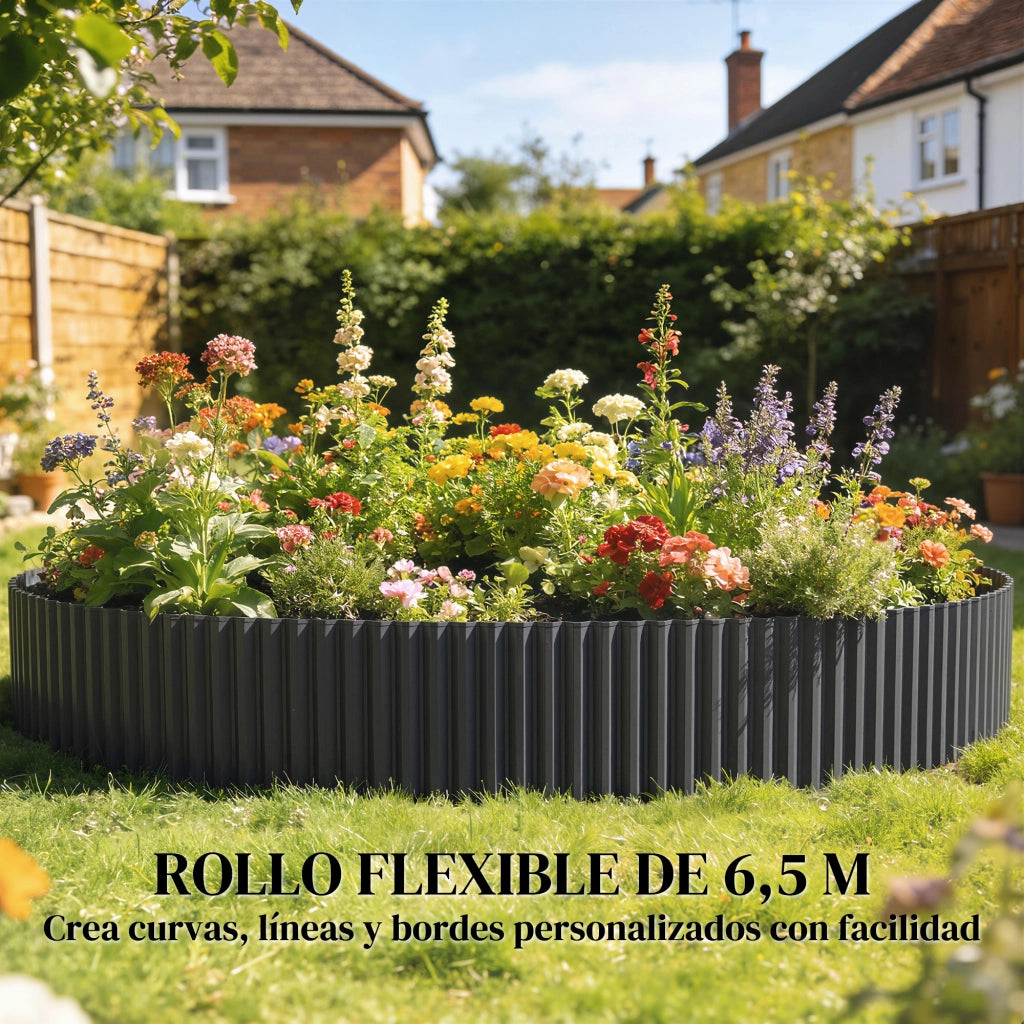 Recinzione da Giardino ¨C Zephmum ¨C Grigio Scuro Acciaio Galvanizzato 650x20 cm