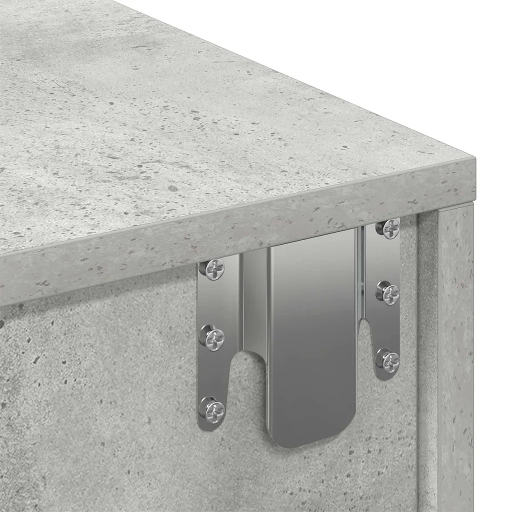 Scaffale a Parete con Cassetti Grigio 100x36x19cm in Truciolato