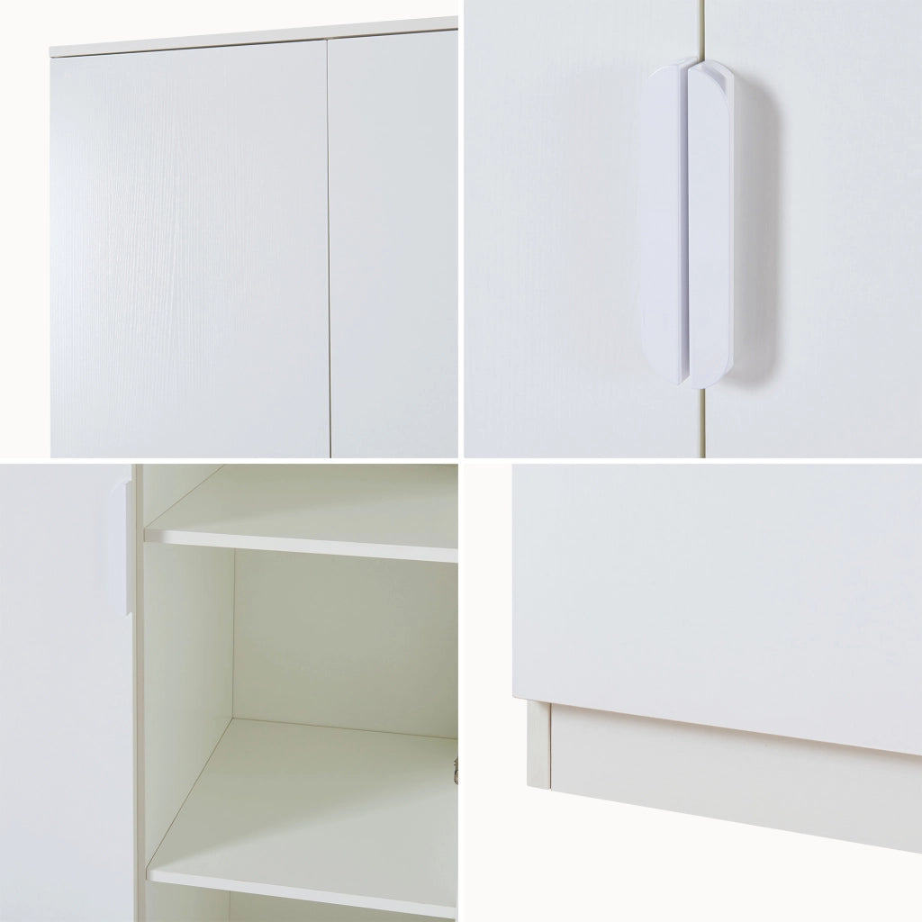 Armadio Guardaroba Eiselfing con 4 Scomparti 176 x 80 x 52 cm Bianco [en.casa]