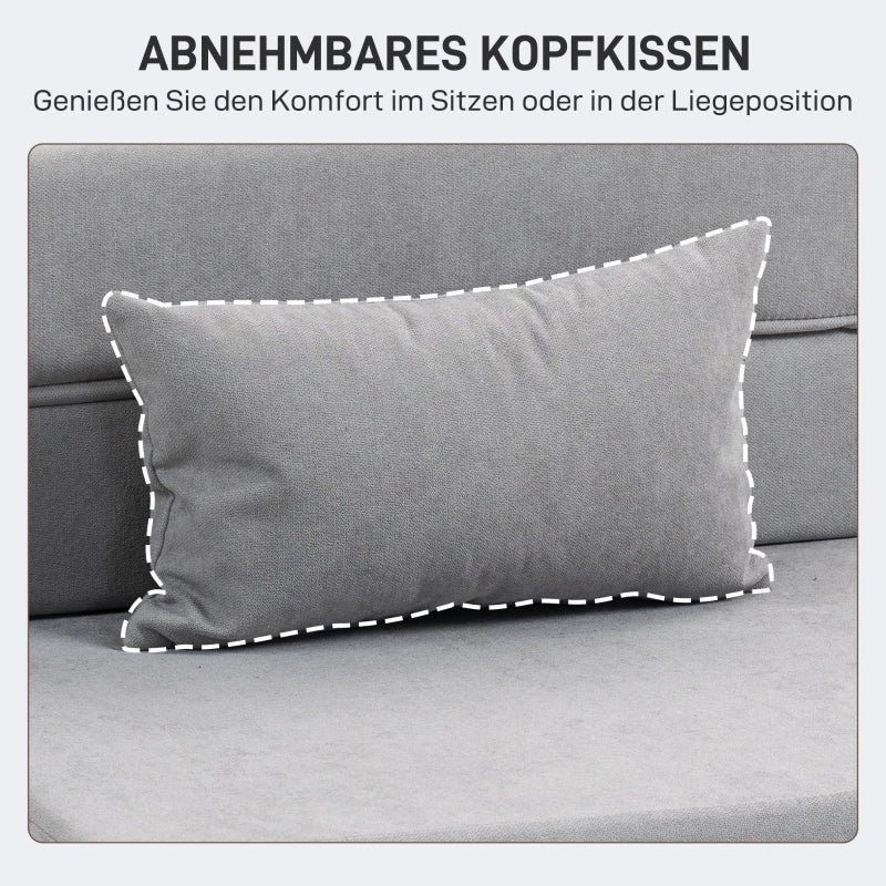 SEDIA Multifunzione convertibile in divano a pavimento e materasso 210x80 cm Grigio Chiaro