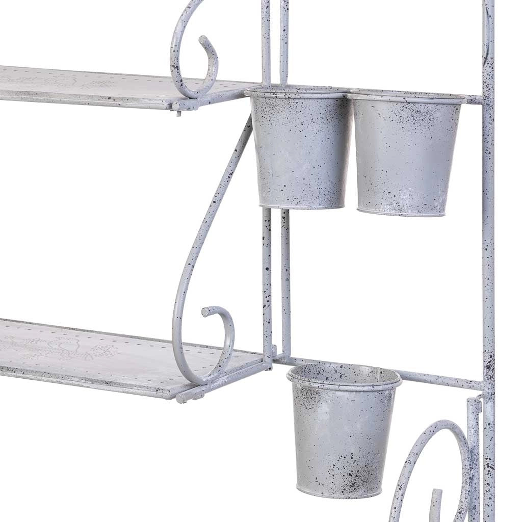 Espositore in metallo con 4 ripiani grigio 77,47x36,2x179,71h cm