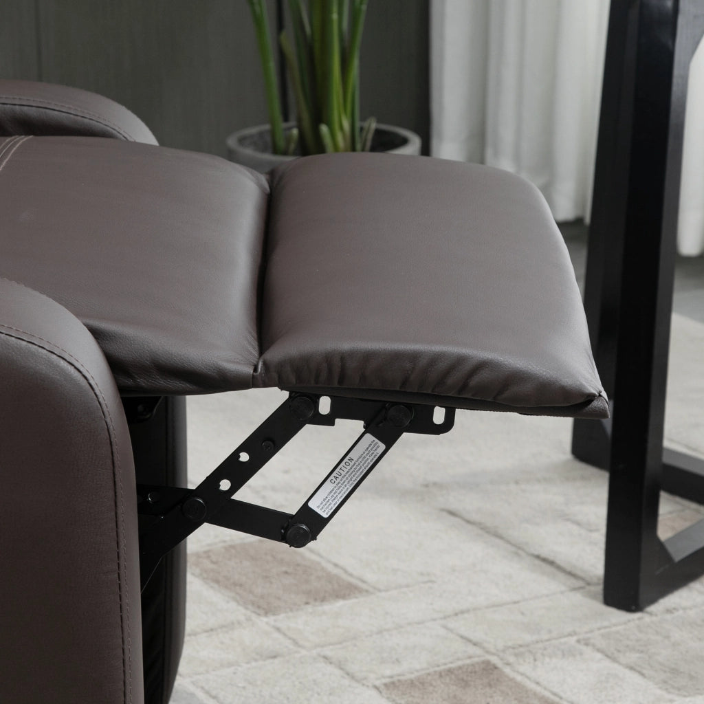 Easycomfort Poltrona Relax Massaggiante con Telecomando e 8 Programmi, Reclinazione e Poggiapiedi, 68x88x98cm, Marrone