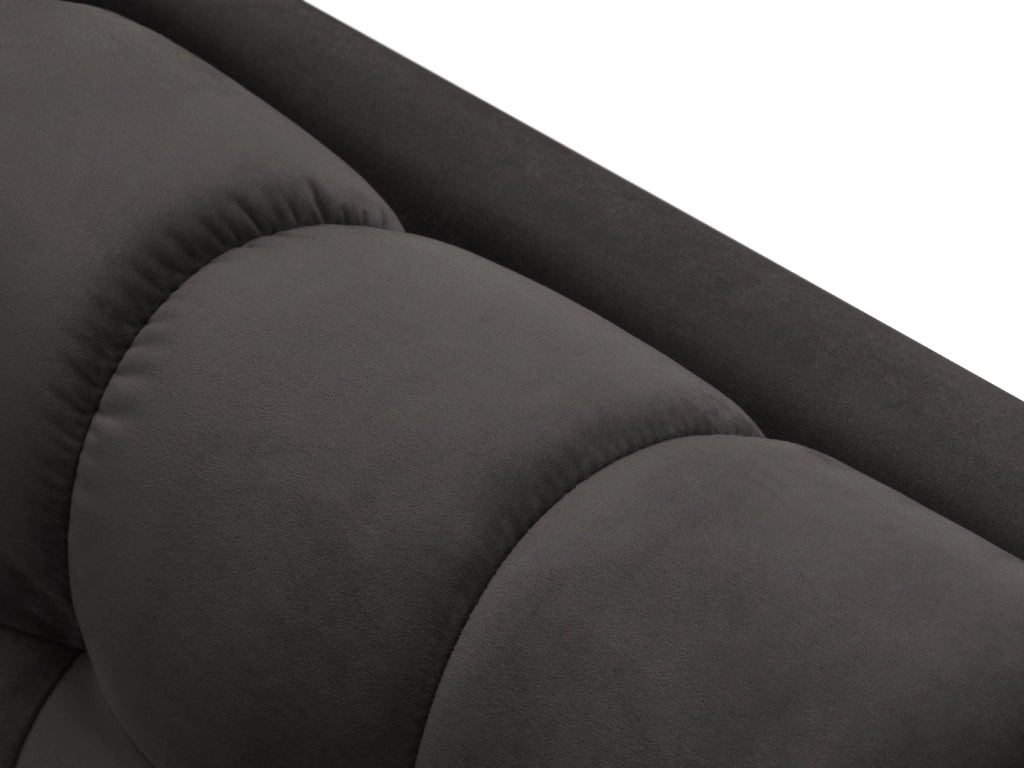 Cosmopolitan Design - Chaise longue sinistra "Bali" in velluto grigio scuro 
