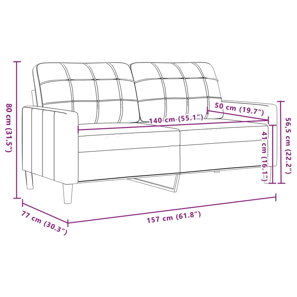 Set di Divani 2 pz Giallo Chiaro in Tessuto 3278324