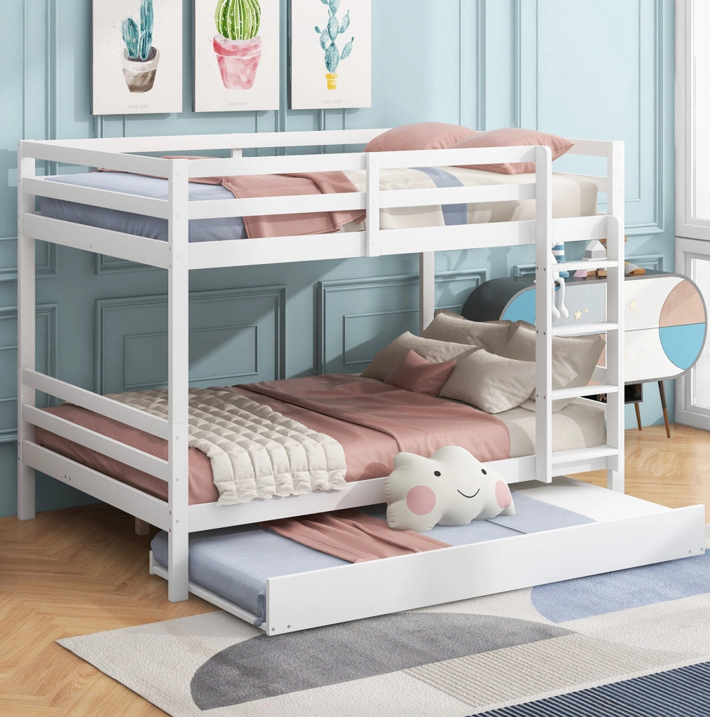 Letto a castello con letto estraibile 140x200 cm, struttura robusta e stile moderno